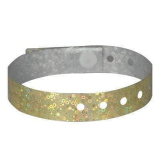 Event Wristbands Holographic Plastic 100 / Gold 3/4" Holographic Plastic Wristbands - Solid Colors