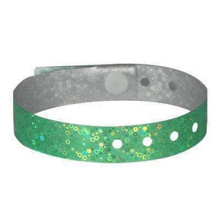 Event Wristbands Holographic Plastic 100 / Neon Green 3/4" Holographic Plastic Wristbands - Solid Colors