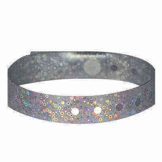 Event Wristbands Holographic Plastic 100 / Silver 3/4" Holographic Plastic Wristbands - Solid Colors