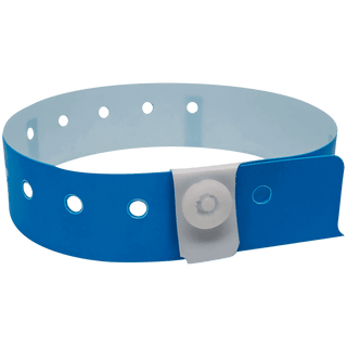 Event Wristbands Plastic Stock - Solid 100 / Bright Blue Plastic Wristbands Solid Colors