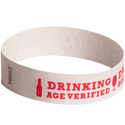 Event Wristbands Tyvek Stock - Age Verified Drinking Age-Verified / Red / 100 Drinking Age-Verified Wristbands