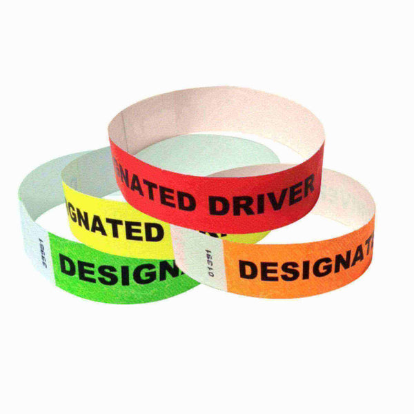 Event Wristbands Tyvek Stock - Designated Driver Designated Driver Wristbands