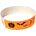 Event Wristbands Tyvek Stock - Holiday Bats / Neon Orange / 100 3/4