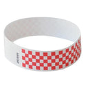 Event Wristbands Tyvek Stock - Pre-Printed Checkerboard / Bright Red / 100 3/4