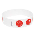 Event Wristbands Tyvek Stock - Pre-Printed Smiley Face / Bright Red / 100 3/4