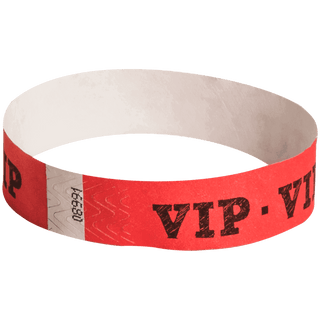 Event Wristbands Tyvek Stock - Pre-Printed VIP / Bright Red / 100 VIP Access Wristbands