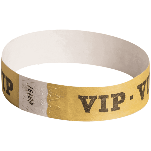 Event Wristbands Tyvek Stock - Pre-Printed VIP / Gold / 100 VIP Access Wristbands