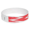 Event Wristbands Tyvek Stock - Pre-Printed Zig Zag / Bright Red / 100 3/4