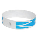 Event Wristbands Tyvek Stock - Pre-Printed Zig Zag / Neon Blue / 100 3/4