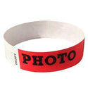 Event Wristbands Tyvek Stock - PrePrinted Photo / Bright Red / 100 Security Access Wristbands