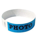 Event Wristbands Tyvek Stock - PrePrinted Photo / Neon Blue / 100 Security Access Wristbands