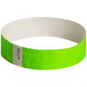 Event Wristbands Tyvek Stock - Solid 100 / Neon Green Color Paper Event Wristbands
