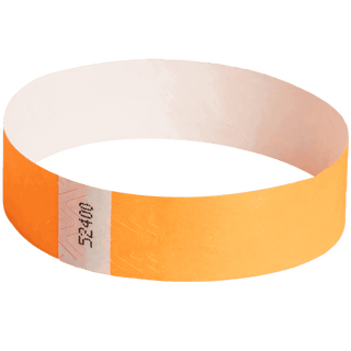 Event Wristbands Tyvek Stock - Solid 100 / Neon Orange Color Paper Event Wristbands