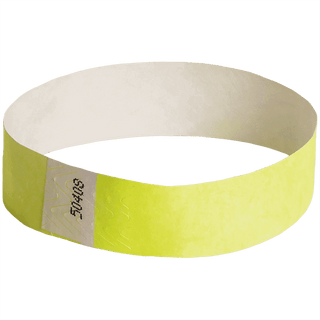 Event Wristbands Tyvek Stock - Solid 100 / Neon Yellow Color Paper Event Wristbands
