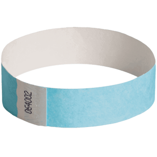 Event Wristbands Tyvek Stock - Solid 100 / Sky Blue Color Paper Event Wristbands