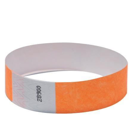 Event Wristbands Tyvek Stock - Solid Neon Orange / 100 1