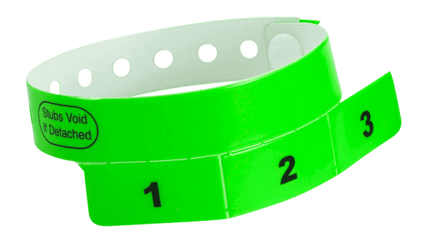 Event Wristbands Vinyl Tear-Off Tab 1 Tab / Neon Green / 500 Tear-Off Tab Wristbands