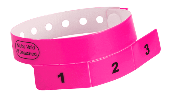 Event Wristbands Vinyl Tear-Off Tab 1 Tab / Neon Pink / 500 Tear-Off Tab Wristbands