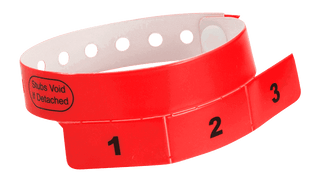 Event Wristbands Vinyl Tear-Off Tab 1 Tab / Neon Red / 500 Tear-Off Tab Wristbands