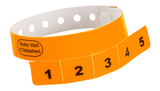 Event Wristbands Vinyl Tear-Off Tab 5 Tab / Neon Orange / 500 Tear-Off Tab Wristbands