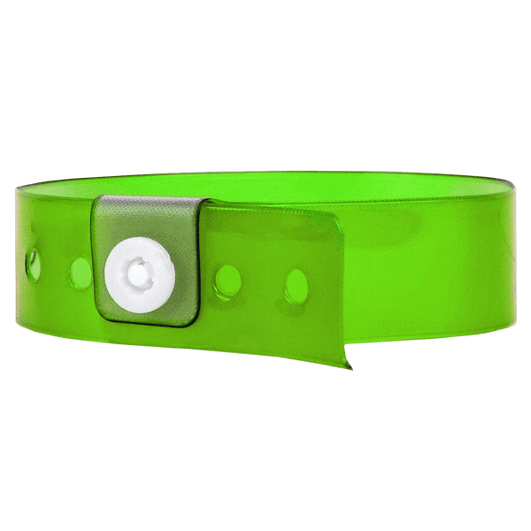 Event Wristbands Vinyl Translucent Translucent / Neon Green / 500 Bulk Translucent Vinyl Wristbands