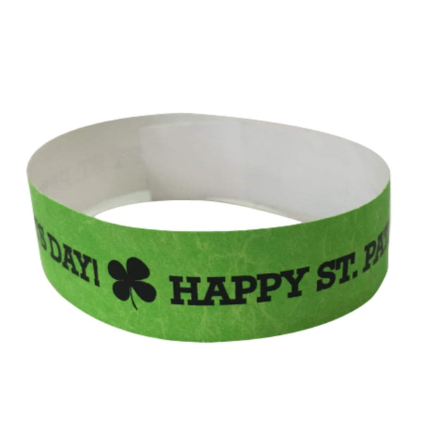Event Wristbands Tyvek Stock - Holiday St. Patrick's Day / Neon Green / 100 3/4